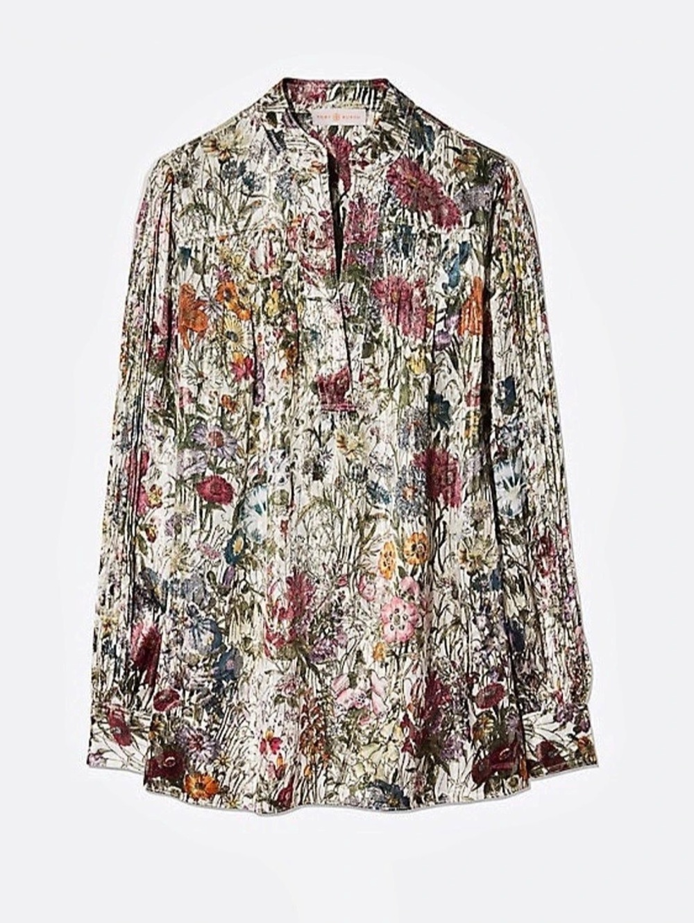 Tory Burch Floral Blouse in White & Multicolor 0